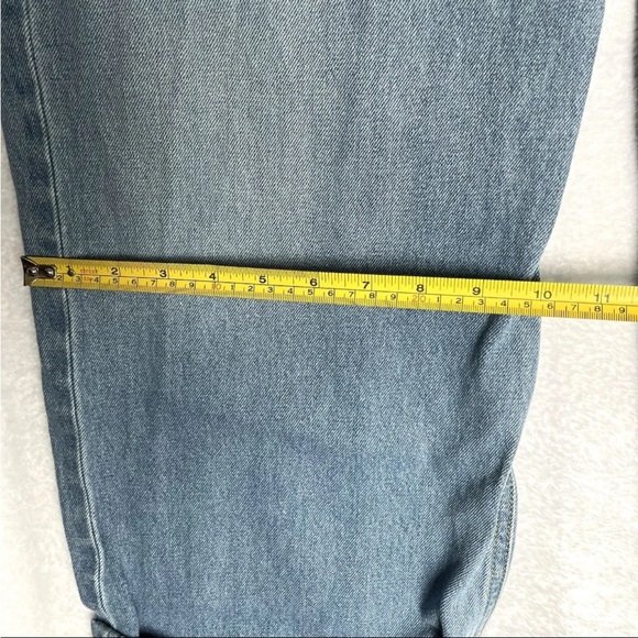 ETICA Wide Leg Cuff Blue Jeans Women Sz 29 Button Fly Sustainable Denim Relaxed - Picture 5 of 12